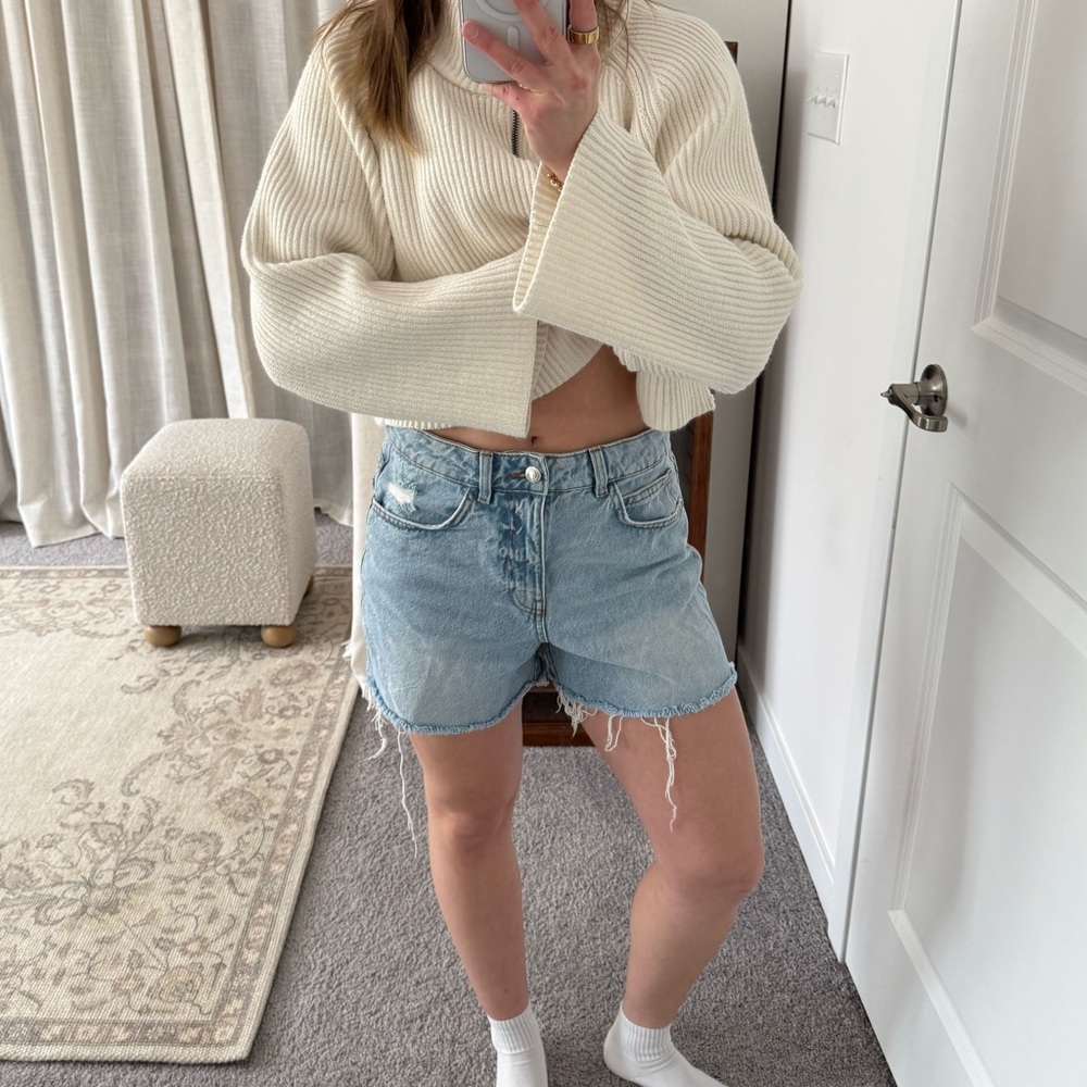 PLT Women's Light Blue Denim Shorts